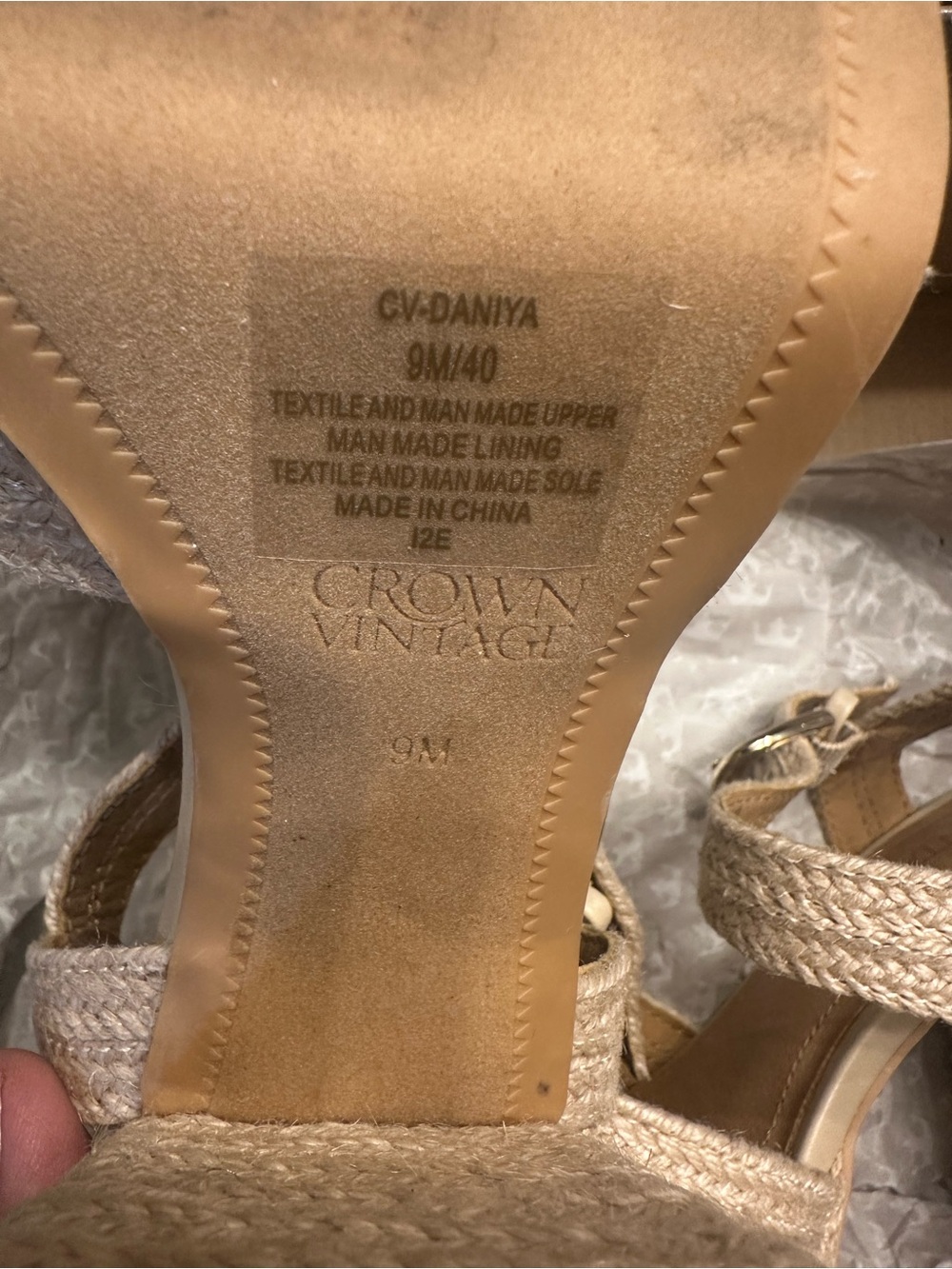 Crown Vintage Natural Beige Braided Platform Sandals - Picture 4 of 6